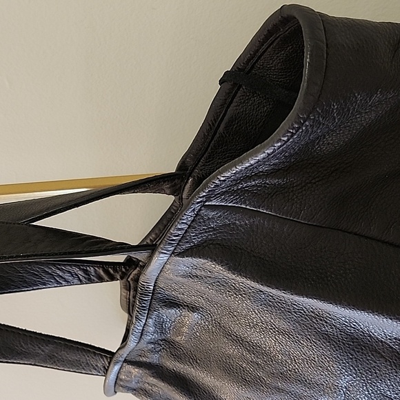 Frye Vivian Leather Fringe Tote Bag black  fringe trim - Picture 8 of 15